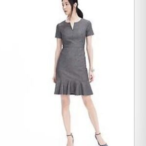 Banana Republic Black Denim Peplum Dress.  Excellent Used Condition.